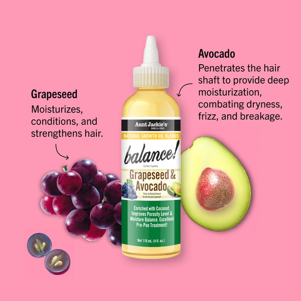 Grapeseed & Avocado Natural Growth Oil Blend
